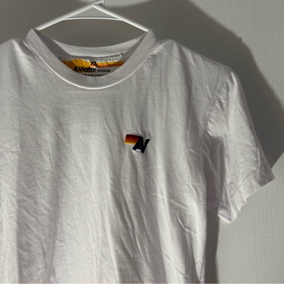 Aviator Nation White BASIC BOYFRIEND TEE - SAND Size XS - Picture 3 of 7